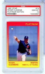 Roger Clemens #14 Baseball Cards 1991 Star Platinum Edition Prices