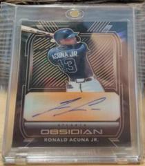 Ronald Acuna Jr. [Yellow] #O-RA Baseball Cards 2021 Panini Chronicles Obsidian Autographs Prices