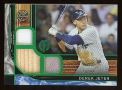 Derek Jeter [Green] Baseball Cards 2022 Topps Tribute Triple Relics Prices