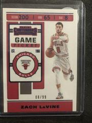 Zach LaVine [Game Ticket Blue Foil] Basketball Cards 2019 Panini Contenders Prices