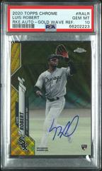 Luis Robert [Gold Wave Refractor] #RA-LR Baseball Cards 2020 Topps Chrome Rookie Autographs Prices