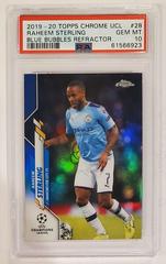 Raheem Sterling [Blue Bubbles Refractor] Soccer Cards 2019 Topps Chrome UEFA Champions League Prices