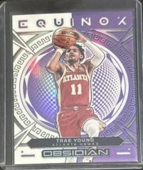 Trae Young [Purple Flood] #15 Basketball Cards 2022 Panini Obsidian Equinox Prices