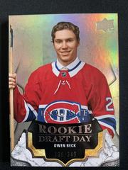 Owen Beck #RDD-OB Hockey Cards 2023 Upper Deck Black Diamond Exquisite Collection Rookie Draft Day Prices