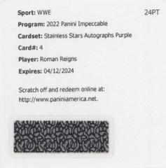 Roman Reigns [Purple] #SS-RRN Wrestling Cards 2022 Panini Impeccable WWE Stainless Stars Autographs Prices
