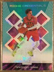 Trae Young [Aqua] Basketball Cards 2018 Panini Status Rookie Credentials Prices