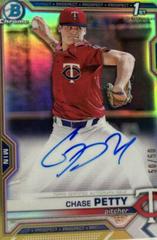Chase Petty [Gold Refractor] #CDA-CP Baseball Cards 2021 Bowman Draft Pick Chrome Autographs Prices