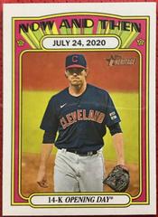 Shane Bieber Baseball Cards 2021 Topps Heritage Then & Now Prices
