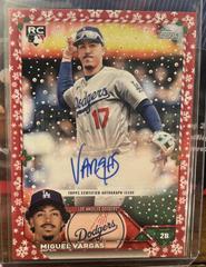Miguel Vargas [Red] #HAC-MV Baseball Cards 2023 Topps Holiday Autographs Prices