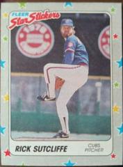 Rick Sutcliffe Baseball Cards 1988 Fleer Star Stickers Prices