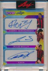 Andriy Shevchenko , Ruud Gullit , Kaka [Gray] #TA-23 Soccer Cards 2022 Leaf Vivid Triple Autographs Prices
