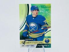 John Jason Peterka [Green] #EF-JP Hockey Cards 2021 Upper Deck Synergy Exceptional Futures Prices