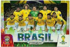 Brasil [Yellow & Red Pulsar] Soccer Cards 2014 Panini Prizm World Cup Team Photos Prices