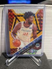 Joel Embiid [Orange Fluorescent] Basketball Cards 2019 Panini Mosaic Will to Win Prices