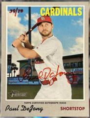 Paul DeJong [Red Ink] #PD Baseball Cards 2019 Topps Heritage Real One Autographs Prices