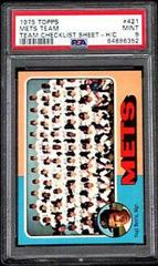 Mets Team #421 Baseball Cards 1975 Topps Team Checklist Sheet Hand Cut Prices