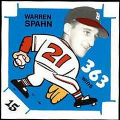 Warren Spahn Baseball Cards 1980 Laughlin 300/400/500 Prices