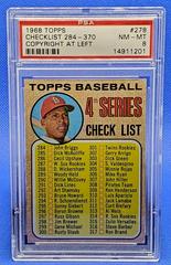 Checklist 284-370 [Copyright at Left] #278 Baseball Cards 1968 Topps Prices