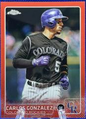 Carlos Gonzalez [Red Refractor] #11 Baseball Cards 2015 Topps Chrome Prices