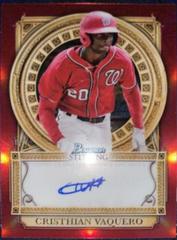 Cristhian Vaquero [Red] Baseball Cards 2023 Bowman Sterling Opulence Autographs Prices