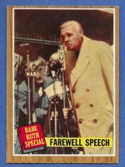 Farewell Speech [Green Tint] #144 Baseball Cards 1962 Topps Prices