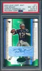 Tom Brady [Mirror Emerald Autograph] #71 Football Cards 2004 Leaf Certified Materials Prices