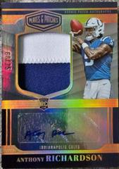 Anthony Richardson [Gold] #RPA-2 Football Cards 2023 Panini Plates and Patches Rookie Patch Autographs Prices