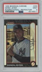 Derek Jeter [Refractor] #290 Baseball Cards 1999 Bowman Chrome International Prices