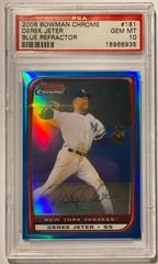 Derek Jeter [Blue Refractor] #181 Baseball Cards 2008 Bowman Chrome Prices