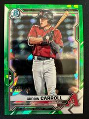 Corbin Carroll [Green Refractor] #BCP-142 Baseball Cards 2021 Bowman Sapphire Prices