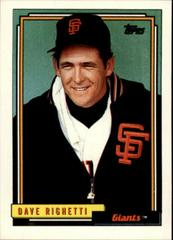 Dave Righetti #35 Baseball Cards 1992 Topps Prices