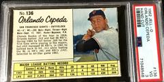 Orlando Cepeda [Hand Cut] #136 Baseball Cards 1962 Jell O Prices