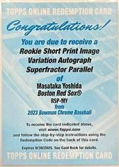 Masataka Yoshida [Superfractor] #CRA-MY Baseball Cards 2023 Bowman Chrome Rookie Autographs Prices