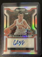 Cole Swider [Silver] #CP-CSW Basketball Cards 2022 Panini Prizm Draft Picks College Penmanship Autographs Prices