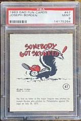 Joseph Borden #47 Baseball Cards 1963 Gad Fun Cards Prices