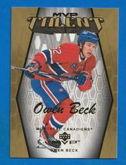 Owen Beck [Gold Script] #MT-68 Hockey Cards 2023 Upper Deck MVP 20th Anniversary Prices