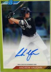 Andrew Vaughn [Gold Refractor] #AVA Baseball Cards 2020 Bowman Heritage Chrome Autographs Prices