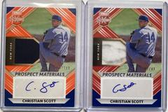 Christian Scott #PMS-CS Baseball Cards 2022 Panini Elite Extra Edition Prospect Materials Signatures Prices