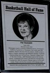 Pat Summitt Basketball Cards 1986 Hall of Fame Metallic Prices