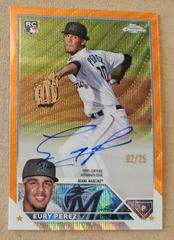 Eury Perez [Orange Wave] #RA-EP Baseball Cards 2023 Topps Chrome Update Rookie Autographs Prices