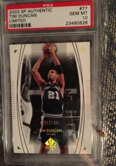 Tim Duncan [Limited] Basketball Cards 2003 SP Authentic Prices