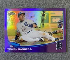 Miguel Cabrera [Sliding Purple Refractor] #100 Baseball Cards 2013 Topps Chrome Prices