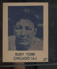 Rudy York [Hand Cut] Baseball Cards 1948 R346 Blue Tint Prices