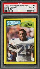Curt Warner #O Football Cards 1987 Topps Box Bottoms Hand Cut Prices