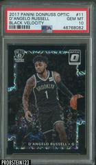 D'Angelo Russell [Black Velocity] #11 Basketball Cards 2017 Panini Donruss Optic Prices