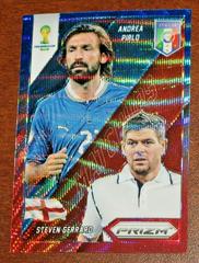 Andrea Pirlo, Steven Gerrard [Blue & Red Wave] Soccer Cards 2014 Panini Prizm World Cup Matchups Prices