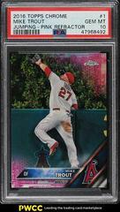 Mike Trout [Jumping Pink Refractor] #1 Baseball Cards 2016 Topps Chrome Prices