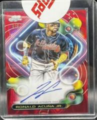 Ronald Acuna Jr. [Red Flare] #CCA-RA Baseball Cards 2023 Topps Cosmic Chrome Autographs Prices