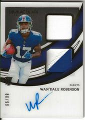 Wan'Dale Robinson [Patch Autograph] #115 Football Cards 2022 Panini Immaculate Collection Prices