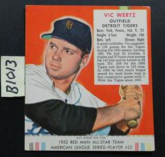 Vic Wertz #22 Baseball Cards 1952 Red Man Tobacco Prices